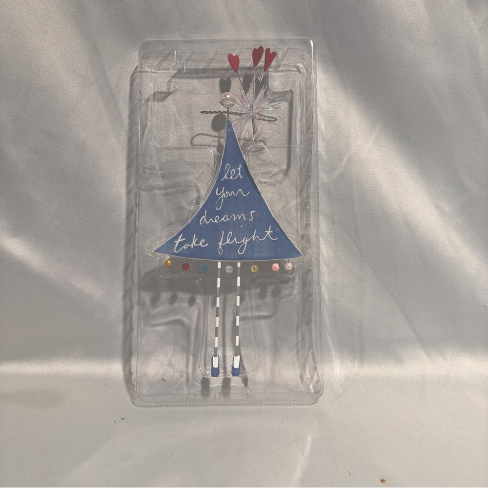 Vintage Large Christmas Ornament Blue Ceramic Tree Gal Pal Friendship Gift